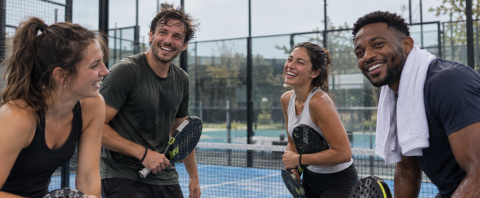 vrienden op padel